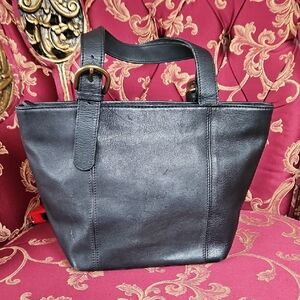 Tannery West Soft Black Leather Bag